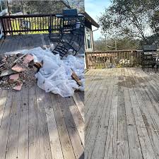 Before and after deck demolition and cleanup